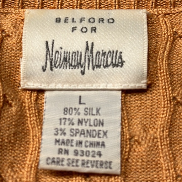 Belford for Neimann Marcus Silk Cable Cardigan Sweater - Picture 5 of 5